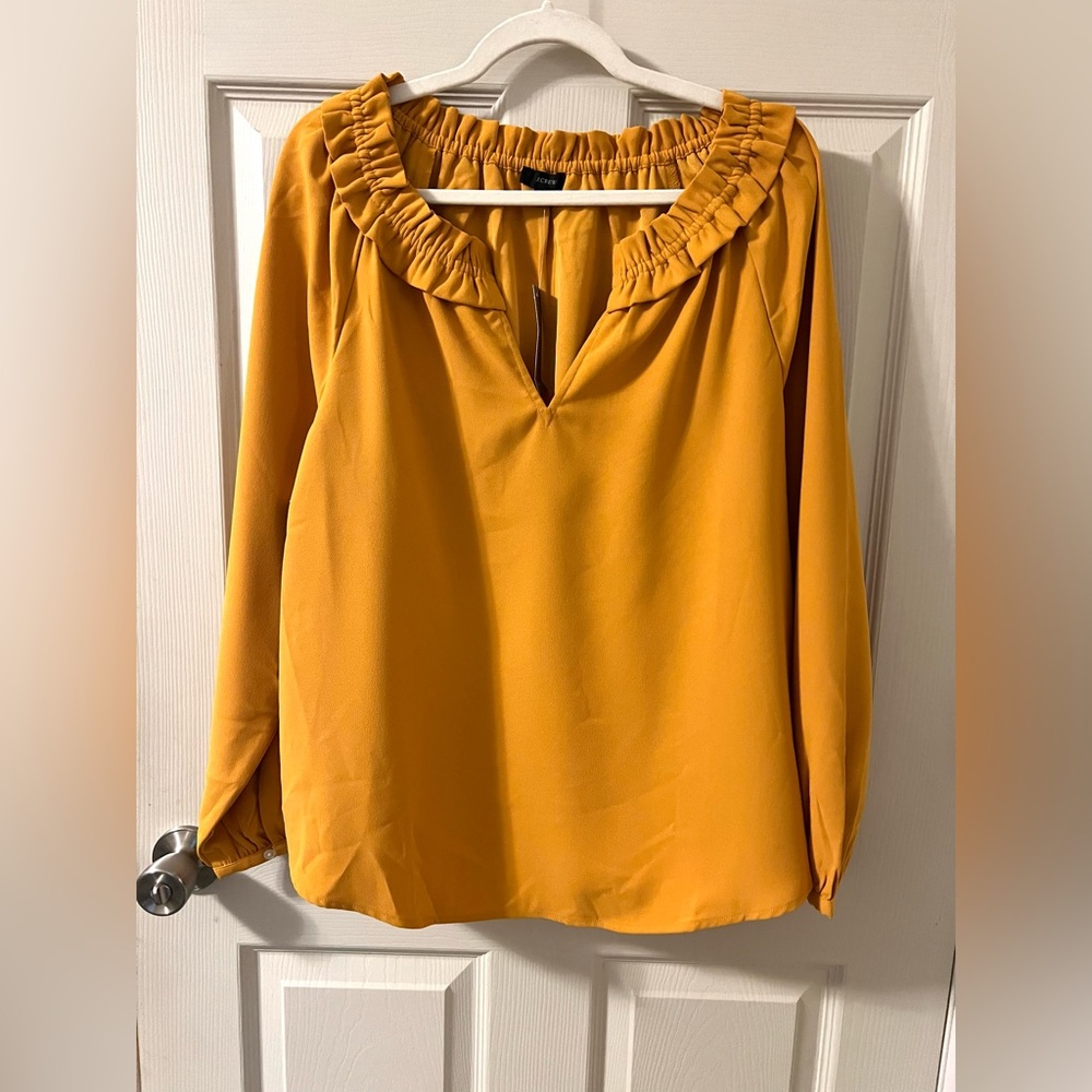 NWT J.Crew Drapey Ruffleneck Top In 365 Crepe Womens Sz XL
Goldenrod Yellow